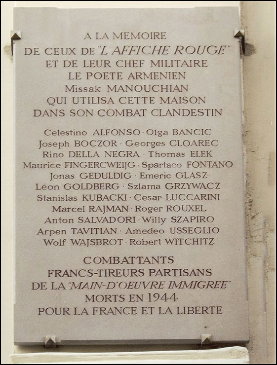 plaque groupe manouchian